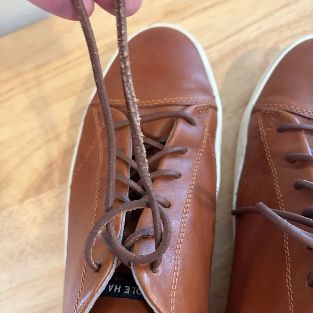 Cole Haan Trafton 9.5 Shoes‎ Brown Leather Sneakers Low Top Work Casual Lace Up